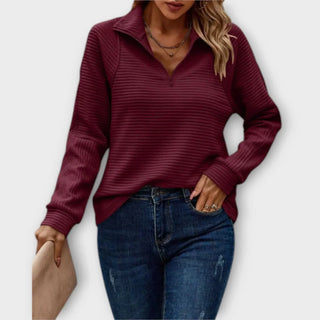 Olivia | Half-Zip Trui Rood