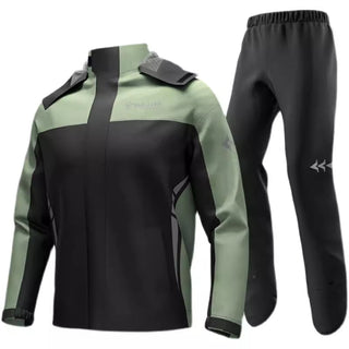 Waterdichte Outdoor Regenpak - StormGuard - Lichtgewicht en Comfortabel Zwart Groen