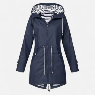 Ancienne Monde | Dames Waterdichte Jas Tijdloze Elegantie Marineblauw