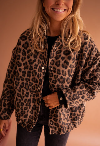 Susanne™ | Trendy Jas met Luipaardprint Luipaard