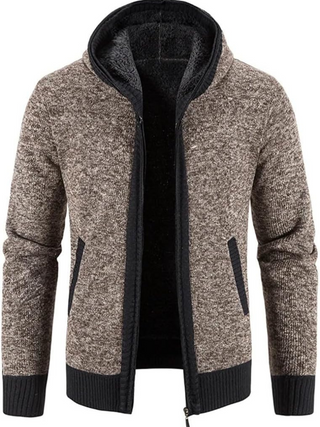 Hans Heren Winterjas met Capuchon en Rits Bruin