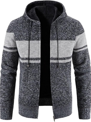 Hans Heren Winterjas met Capuchon en Rits Grijs