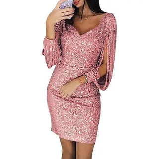 Anika Glitter Avondjurk Roze