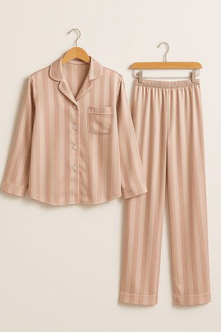 Christabel Gestreepte Pyjama Set Roze