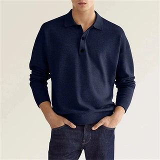 Elias Poloshirt met Lange Mouw Blauw