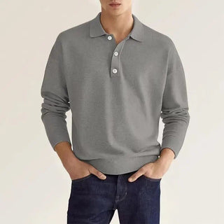 Elias Poloshirt met Lange Mouw Grijs