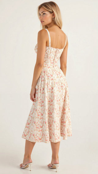 Margaret Dames Corset Midi-jurk