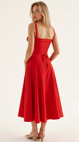 Margaret Dames Corset Midi-jurk
