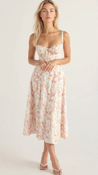 Margaret Dames Corset Midi-jurk Roze