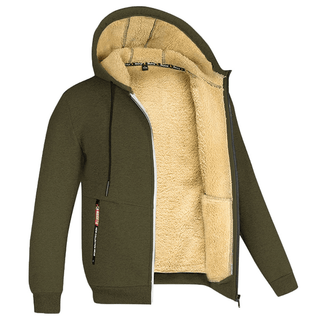 Kristoffer Gevoerde Hoodie Legergroen