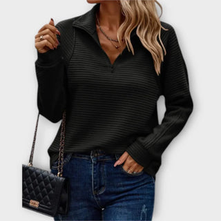 Olivia | Half-Zip Trui Zwart