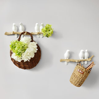 Zingende Vogels Wandsculptuur als Kapstok voor Wanddecoratie