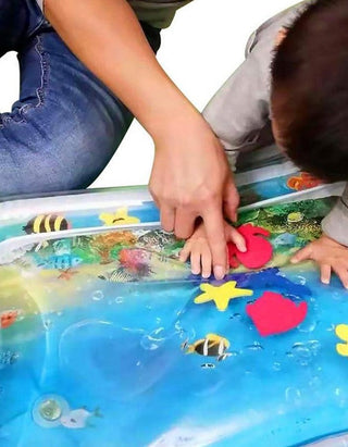 Opblaasbare Buikligmat met Water - Sensorische Babymat voor Motorische Ontwikkeling, Leuk Spetter Activiteitencentrum voor Baby's