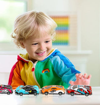 Kinder Stuntauto's Set - Dubbelzijdige Flip Racewagens, Frictie-Aangedreven Voertuigen voor Eindeloos Speelplezier, Cadeau voor Jongens & Meisjes