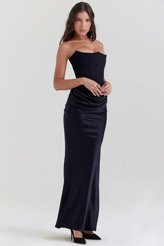 Moni Dames Maxi-jurk met Korsetdetail