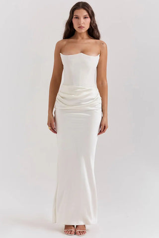 Moni Dames Maxi-jurk met Korsetdetail