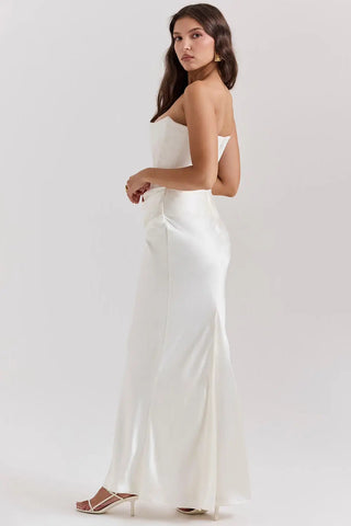 Moni Dames Maxi-jurk met Korsetdetail