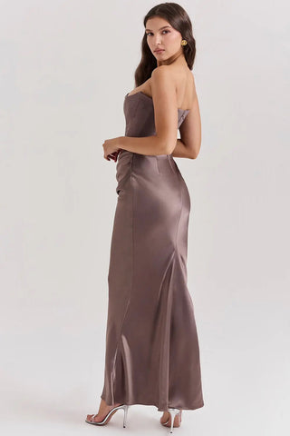 Moni Dames Maxi-jurk met Korsetdetail