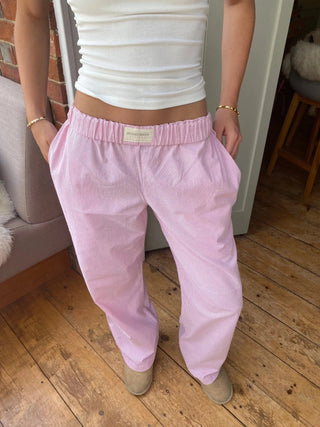 Louisa Dames Lounge Broek met Elastische Band Roze