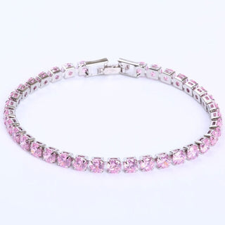Schakelarmband | Ketting Tennisarmband Zilver-Roze