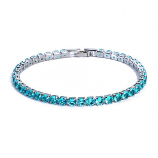 Schakelarmband | Ketting Tennisarmband Zilver-Hemelsblauw