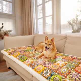Cozy Plaid Patchwork Pet Mat Furniture Protector Couch Cover Bohemia