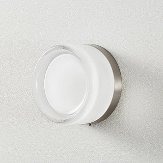 Mystic - Dimple Flush Mount Wandlamp Wit+Nikkel D 13 cm x H8 cm