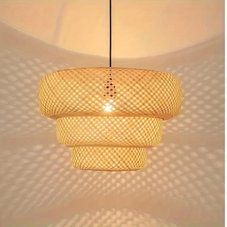 Elesso Lampade - Bauhaus Handgeweven Rieten Hanglamp van Lumière Design