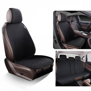 Ice Silk Cooling Breathable Car Seat Protective Front Car Seat Cover Black Full Seat