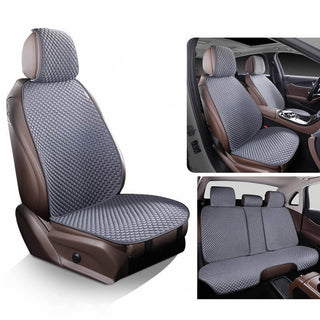 Ice Silk Cooling Breathable Car Seat Protective Front Car Seat Cover Grey Full Seat