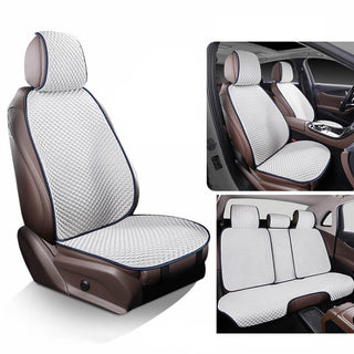 Ice Silk Cooling Breathable Car Seat Protective Front Car Seat Cover White Full Seat