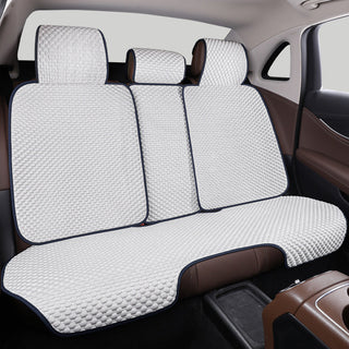 Ice Silk Cooling Breathable Car Seat Protective Front Car Seat Cover White Rear Seat