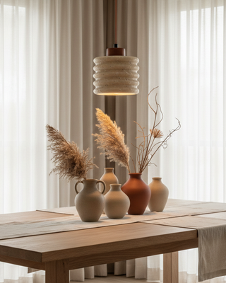 Kōmei - Japanse Hanglamp van Natuurlijke Steen voor Elegante Sfeer