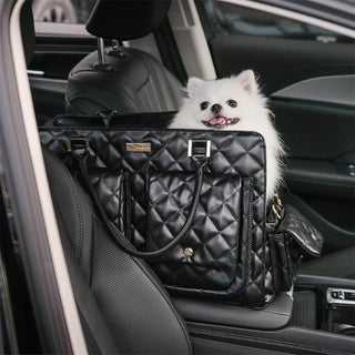 Large Carrying Stylish Multi-Functional Human-Dog Shared Travel Pet Bag - Wandering Tail Black