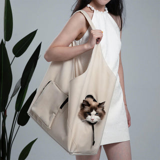 Portable Lightweight Multi-Purpose Waterproof Pet Carrier Shoulder Bag Beige