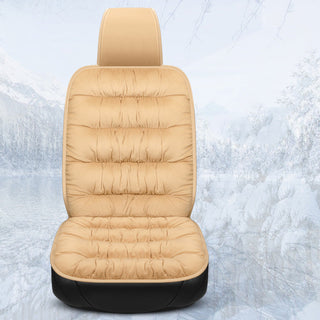 Thick Crystal Velvet Washable Human Pet Car Seat Cover Beige Full Seat