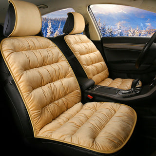 Thick Crystal Velvet Washable Human Pet Car Seat Cover Beige