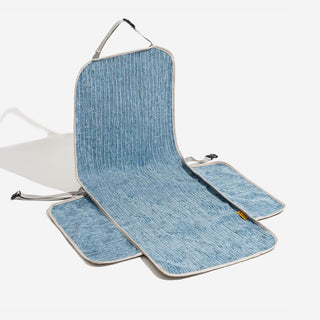 Waterproof Striped Chenille Pet Car Seat Protector Cover-Road Safer Blue One Seat