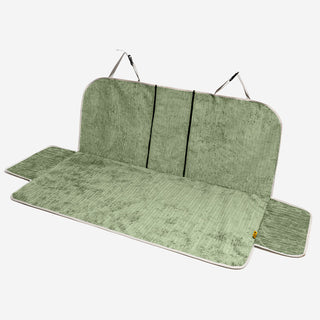 Waterproof Striped Chenille Pet Car Seat Protector Cover-Road Safer Green Full Set