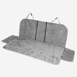 Waterproof Striped Chenille Pet Car Seat Protector Cover-Road Safer Grey Full Set