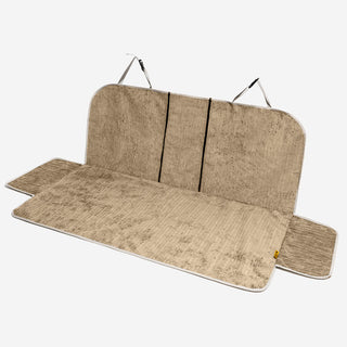 Waterproof Striped Chenille Pet Car Seat Protector Cover-Road Safer Khaki Full Set