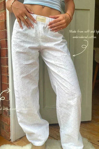 Dames Broek met Elastische Tailleband en Praktische Zijzakken