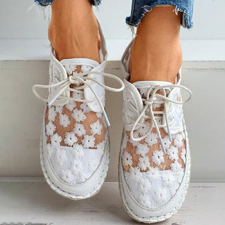 Liz | Dames Geborduurde Sneakers Wit