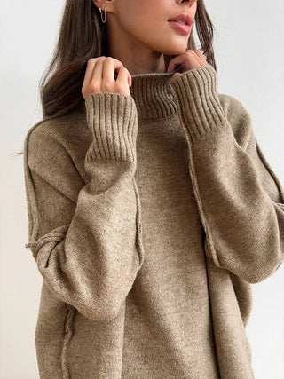 Sophie Dames Effen Gebreide Set met Wijde Broek