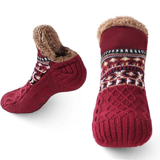 Sofie | Winterwarme Antislip Huissokken Rood
