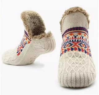 Sofie | Winterwarme Antislip Huissokken Wit