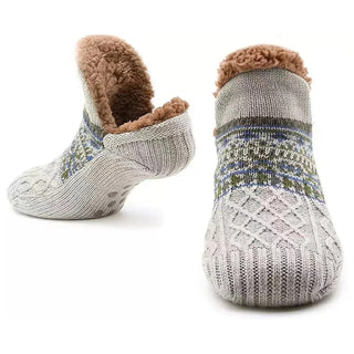 Sofie | Winterwarme Antislip Huissokken Grijs