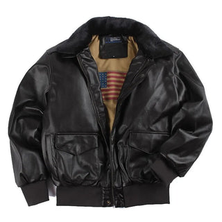 Winter vintage leren motorjas - Neville Zwart