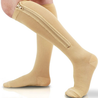 Compressiekousen 2.0 met Rits - Verbeterd Comfort Beige