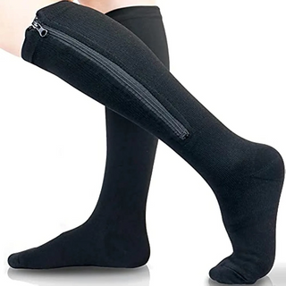 Compressiekousen 2.0 met Rits - Verbeterd Comfort Zwart